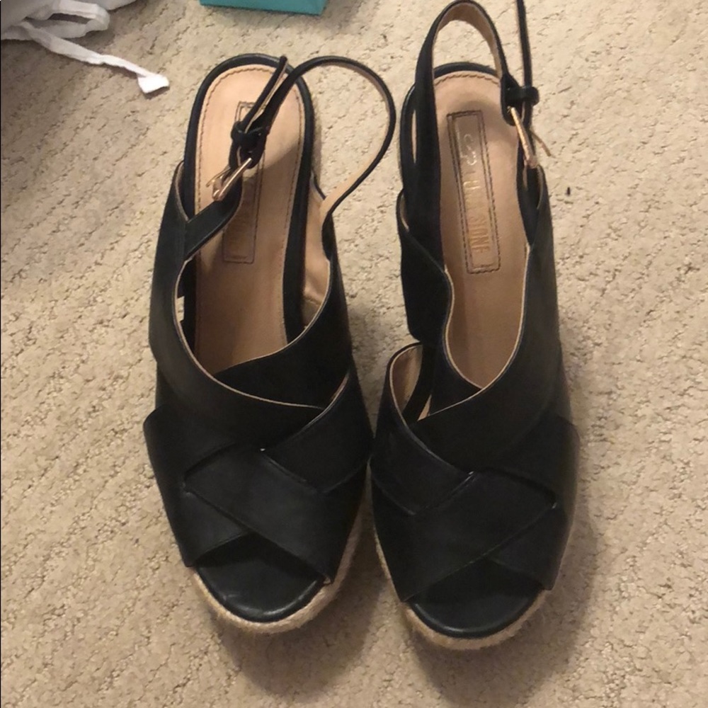 Black Wedge Espadrilles